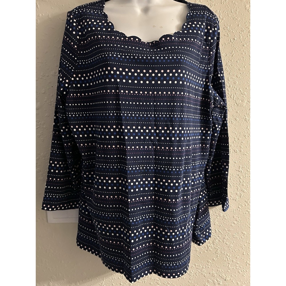 New Xl Kim Rogers Curvy Collar Top #1278*9